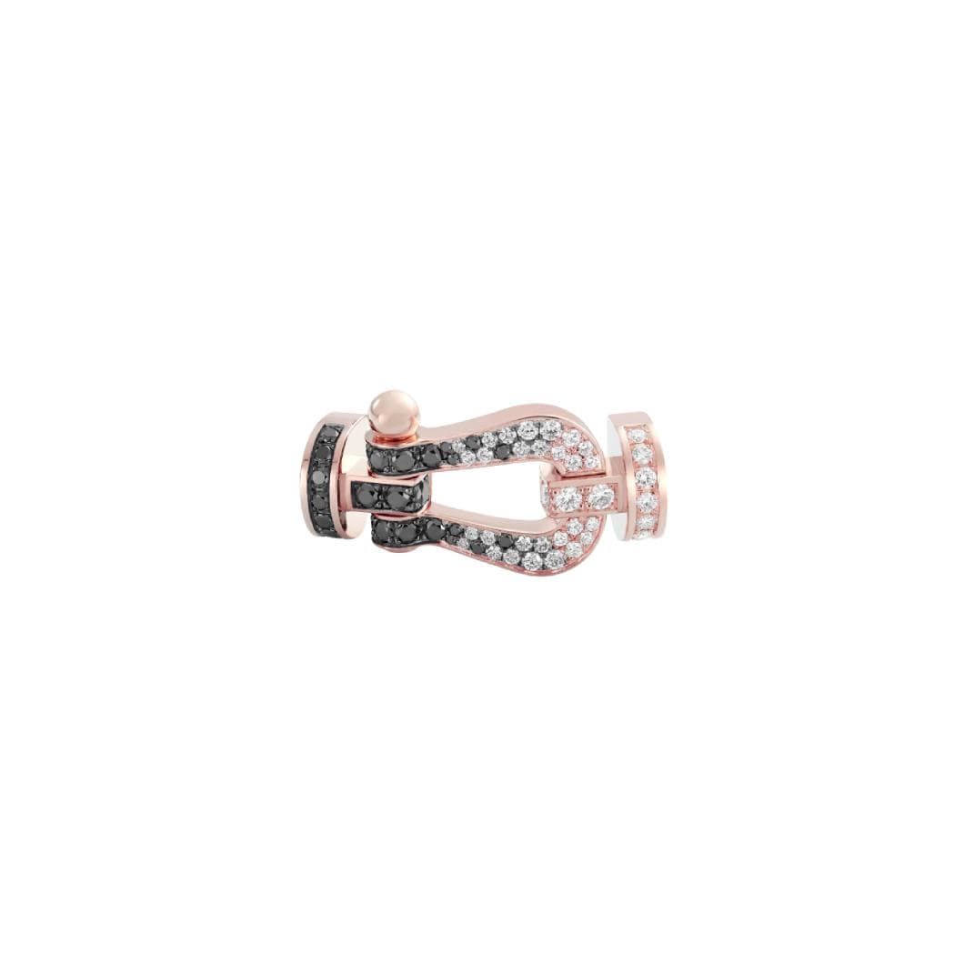 Manille FRED Force 10 Grand Modèle En Or Rose, Diamants Blancs Et Noirs - Or Rose 750/1000ème - Diamant/Diamant Noir - Rose