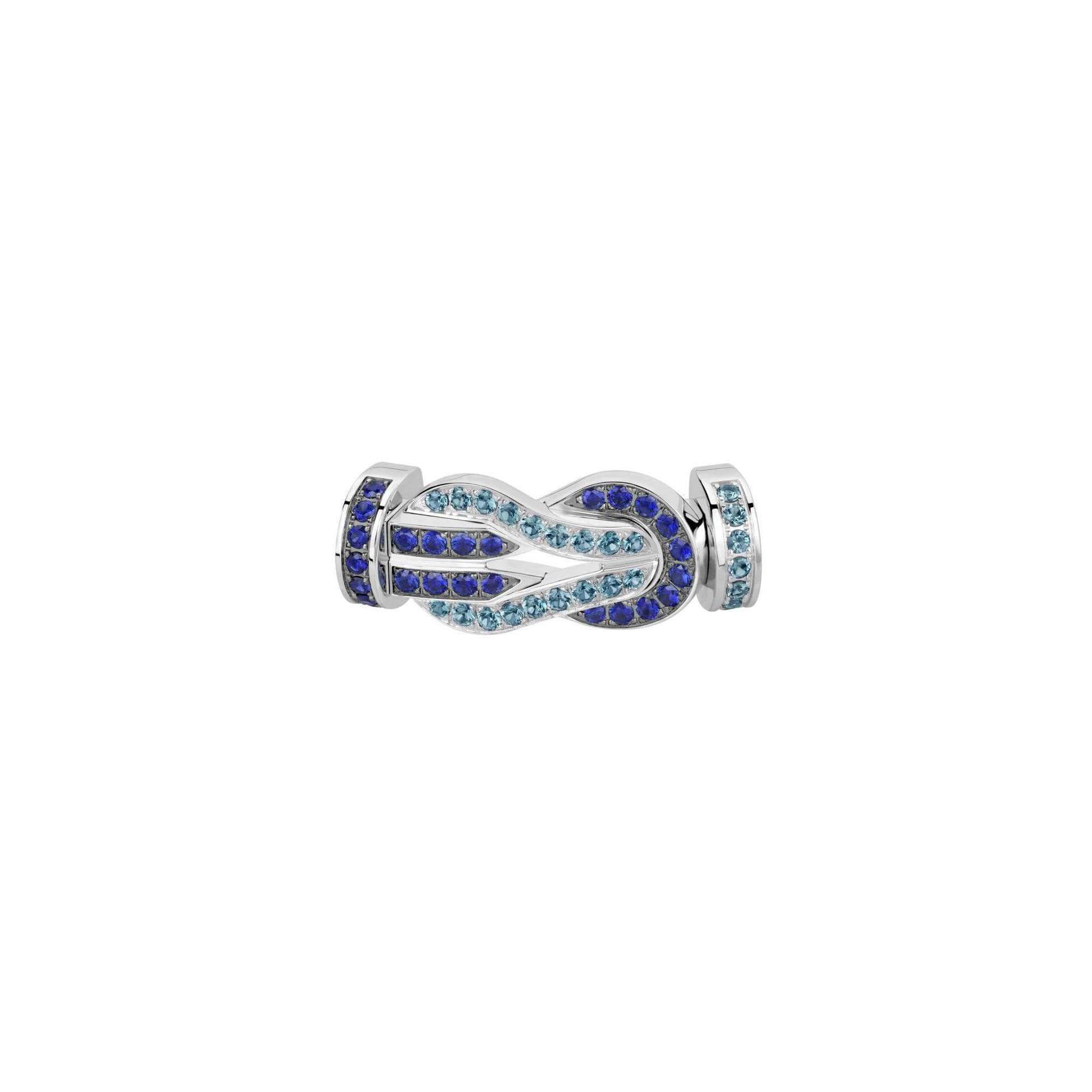 Boucle FRED Chance Infinie Grand Modèle En Or Blanc, Saphirs Et Topazes - Or Blanc 750/1000ème - Saphir/Topaze - Blanc