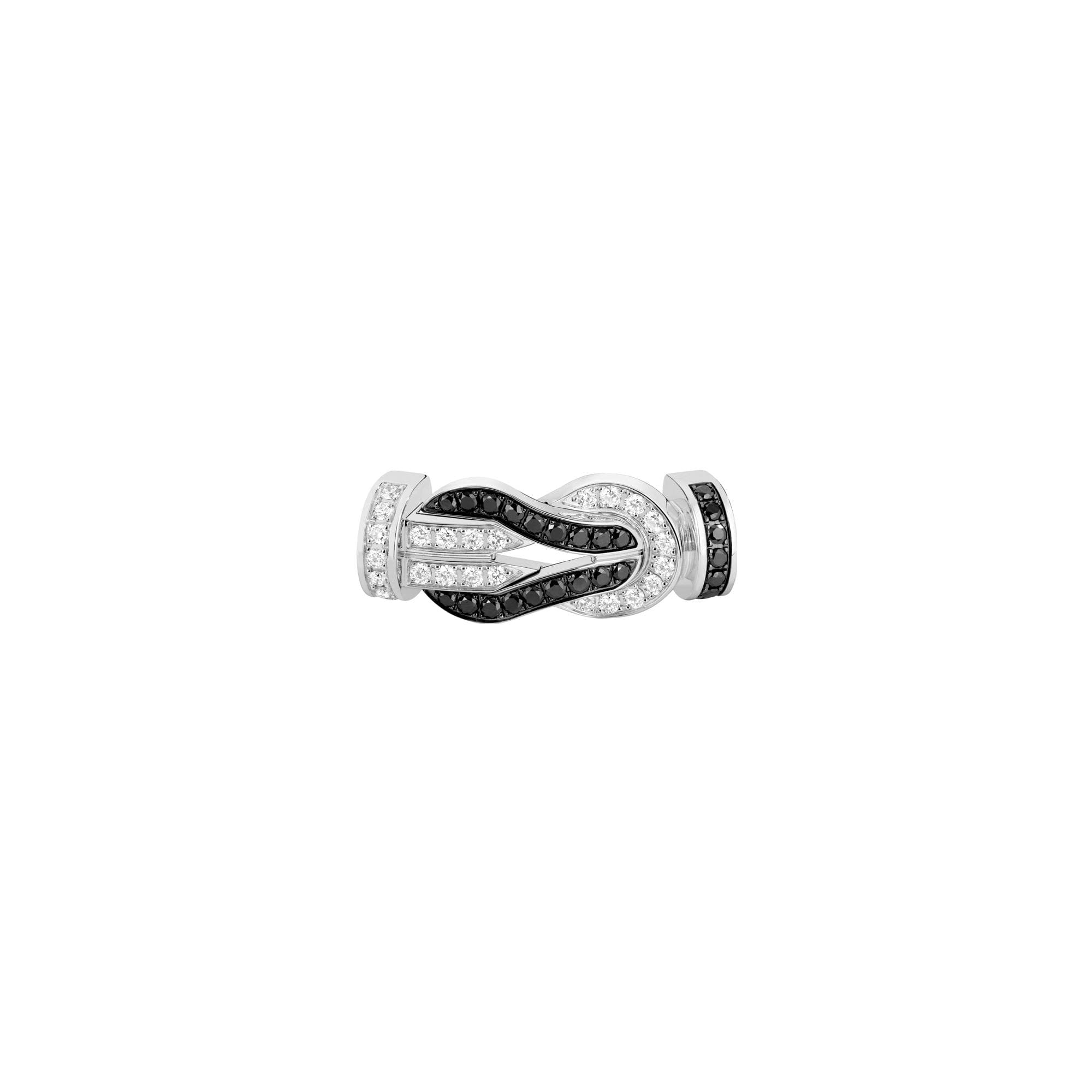 Boucle FRED Chance Infinie Grand Modèle Or Blanc Et Diamants - Or Blanc 750/1000ème - Diamant/Diamant Noir - Blanc