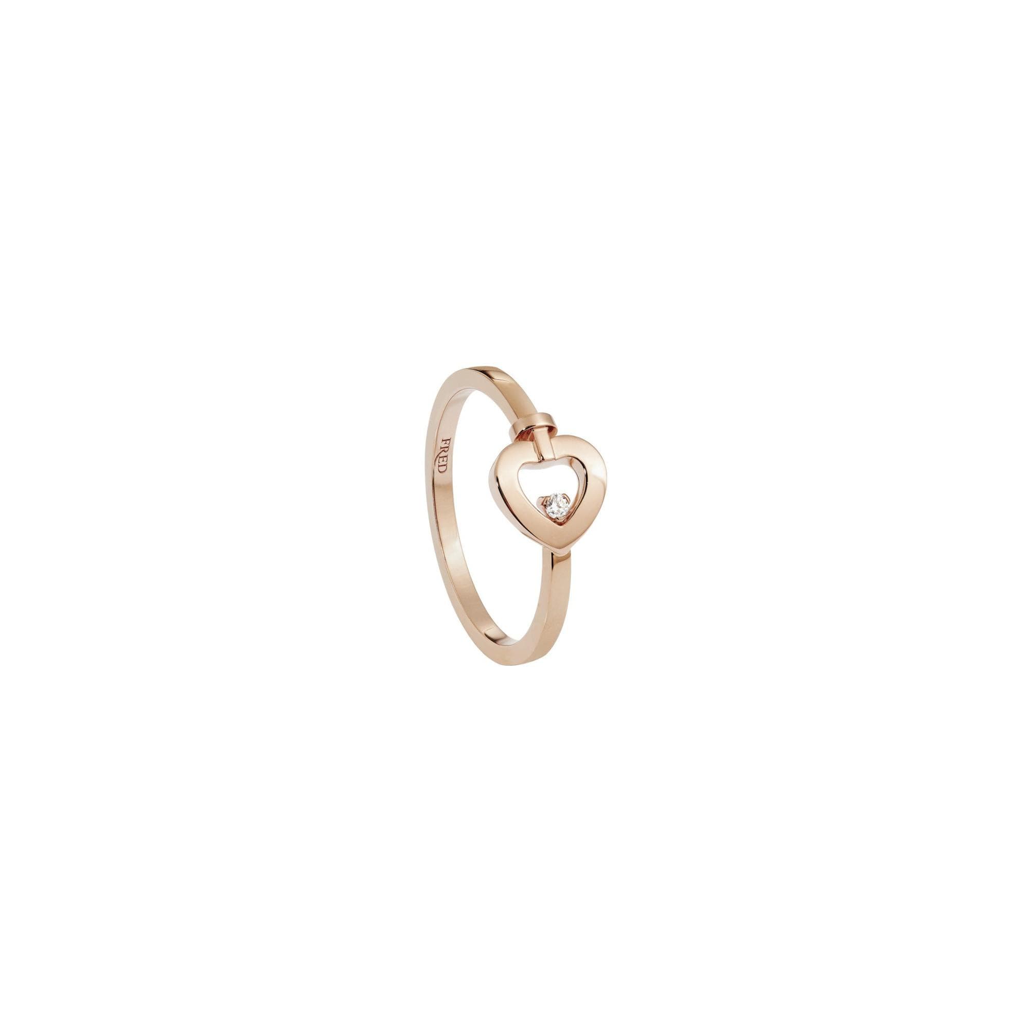 Bague FRED Pretty Woman Mini Modèle En Or Rose Et Serti D'un Diamant - Or Rose 750/1000ème - Diamant