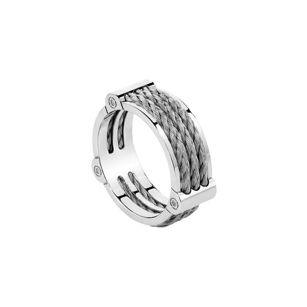 Bague FRED Force 10 Winch En Or Blanc Et Acier - Acier/Or Blanc 750/1000ème - Blanc