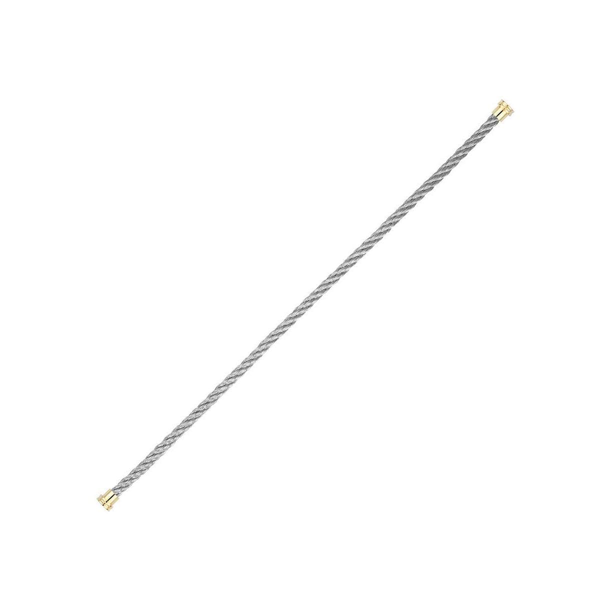Câble FRED Interchangeable Moyen Modèle En Acier, Embouts Acier Plaqué Or Jaune - Acier/Or Jaune 750/1000ème/Plaqué Or - Jaune