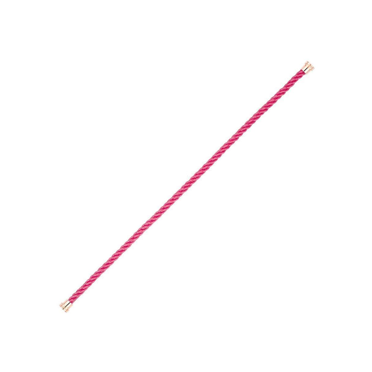 Câble FRED Interchangeable Moyen Modèle En Corderie Rose, Embouts Acier Plaqué Or Rose - Acier/Plaqué Or Rose - Rose