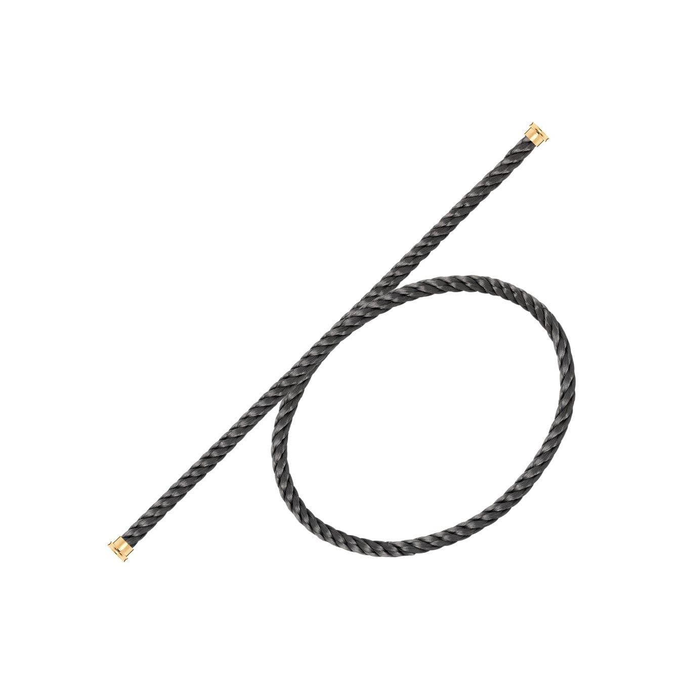 Câble FRED Interchangeable Grand Modèle Double Tour En Acier Gris Orage, Embouts Acier Plaqué Or Jaune - Acier - Jaune