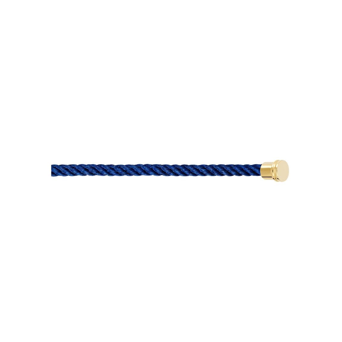 Câble FRED Interchangeable Moyen Modèle En Corderie Bleu Marine, Embouts Acier Plaqué Or Jaune - Acier/Plaqué Or - Bleu