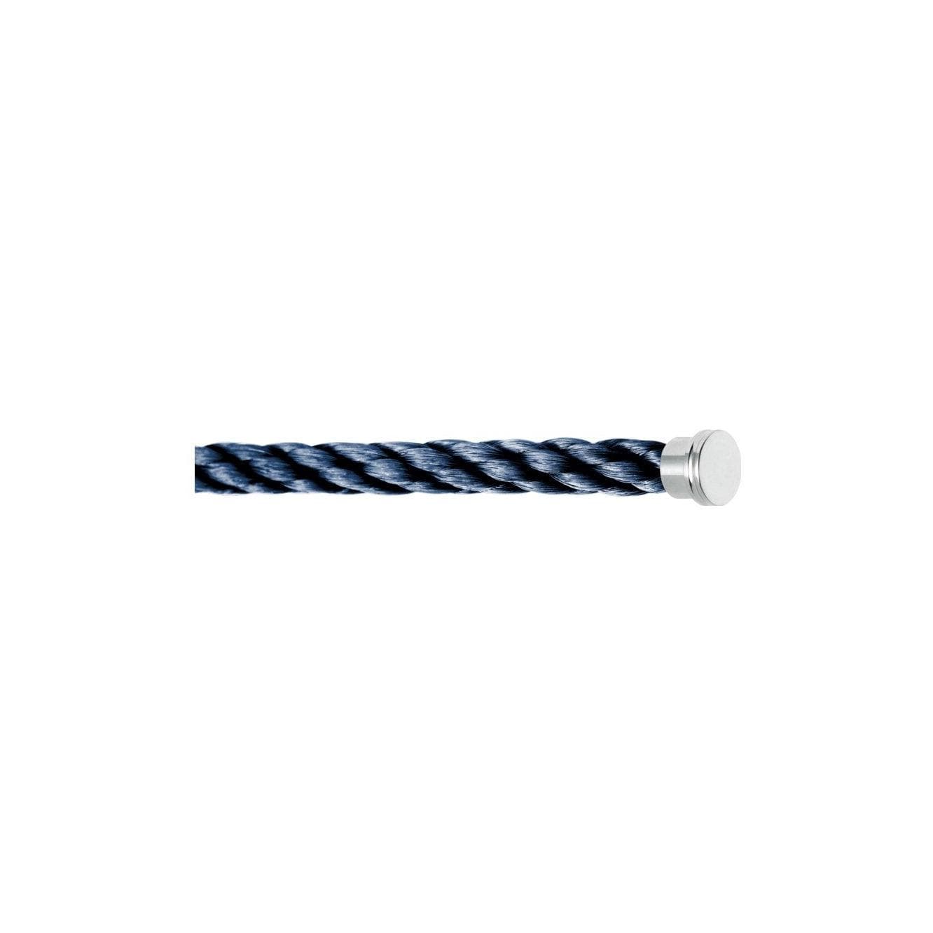 Câble FRED Interchangeable Grand Modèle En Corderie Bleu Jean, Embouts Acier - Acier - Bleu