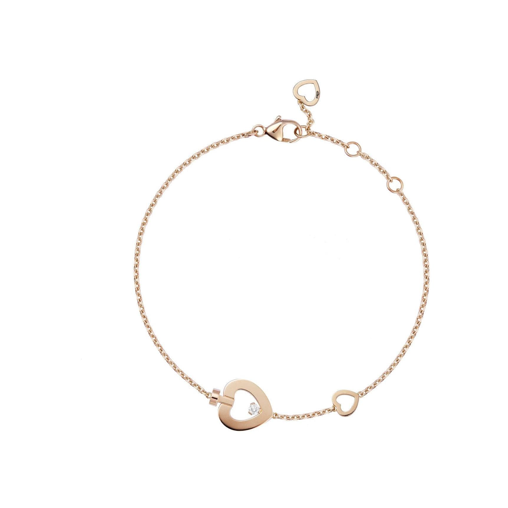 Bracelet FRED Pretty Woman Modèle XS En Or Rose Serti D'un Diamant - Or Rose 750/1000ème - Diamant