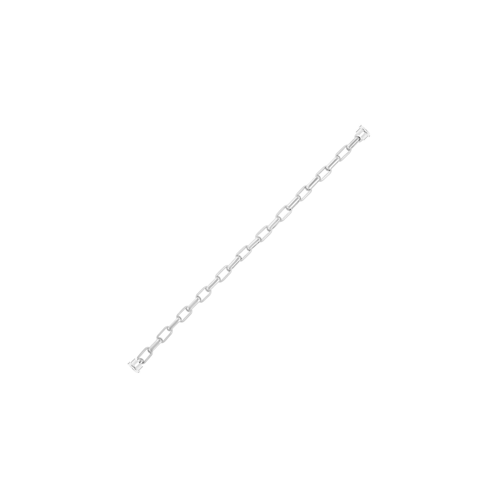 Câble FRED Interchangeable Grand Modèle Maillon En Or Blanc, Embouts Or Blanc - Or Blanc 750/1000ème - Blanc