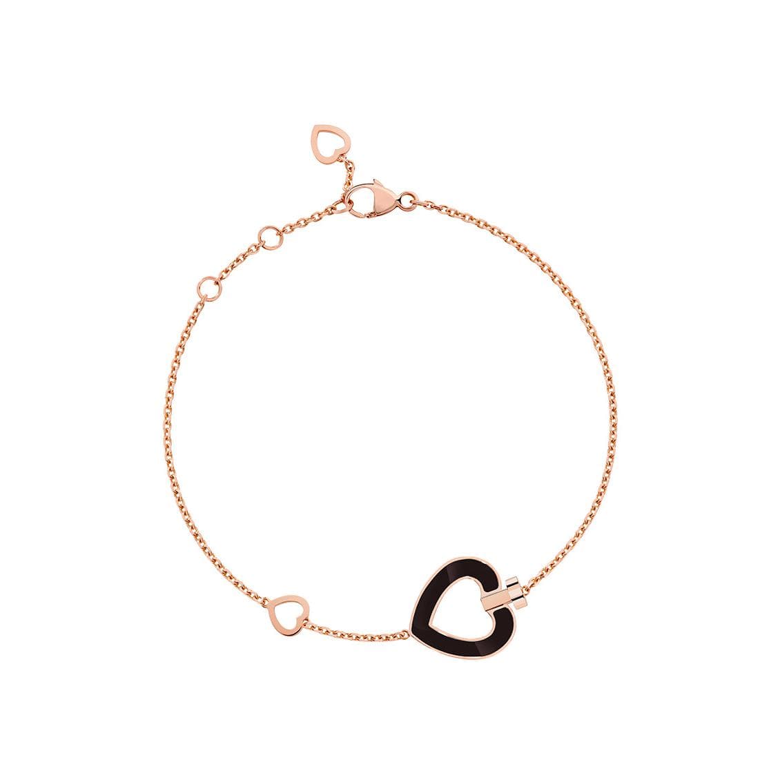 Bracelet FRED Pretty Woman Petit Modèle En Or Rose, Diamants, Nacre Et Onyx - Or Rose 750/1000ème - Diamant/Nacre/Onyx - Noir