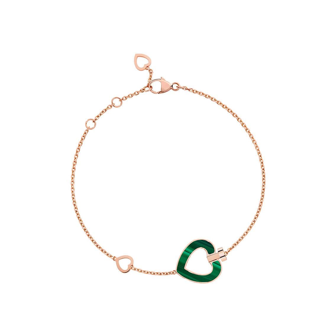 Bracelet FRED Pretty Woman Petit Modèle En Or Rose, Diamants, Nacre Et Malachite - Or Rose 750/1000ème - Diamant/Malachite/Nacre - Vert