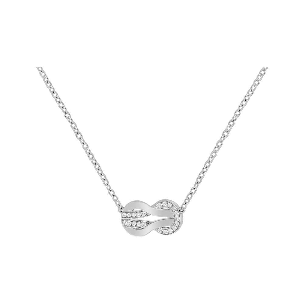 Collier FRED Chance Infinie Moyen Modèle En Or Blanc Et Semi Pavé De Diamants Blancs - Or Blanc 750/1000ème - Diamant - Blanc