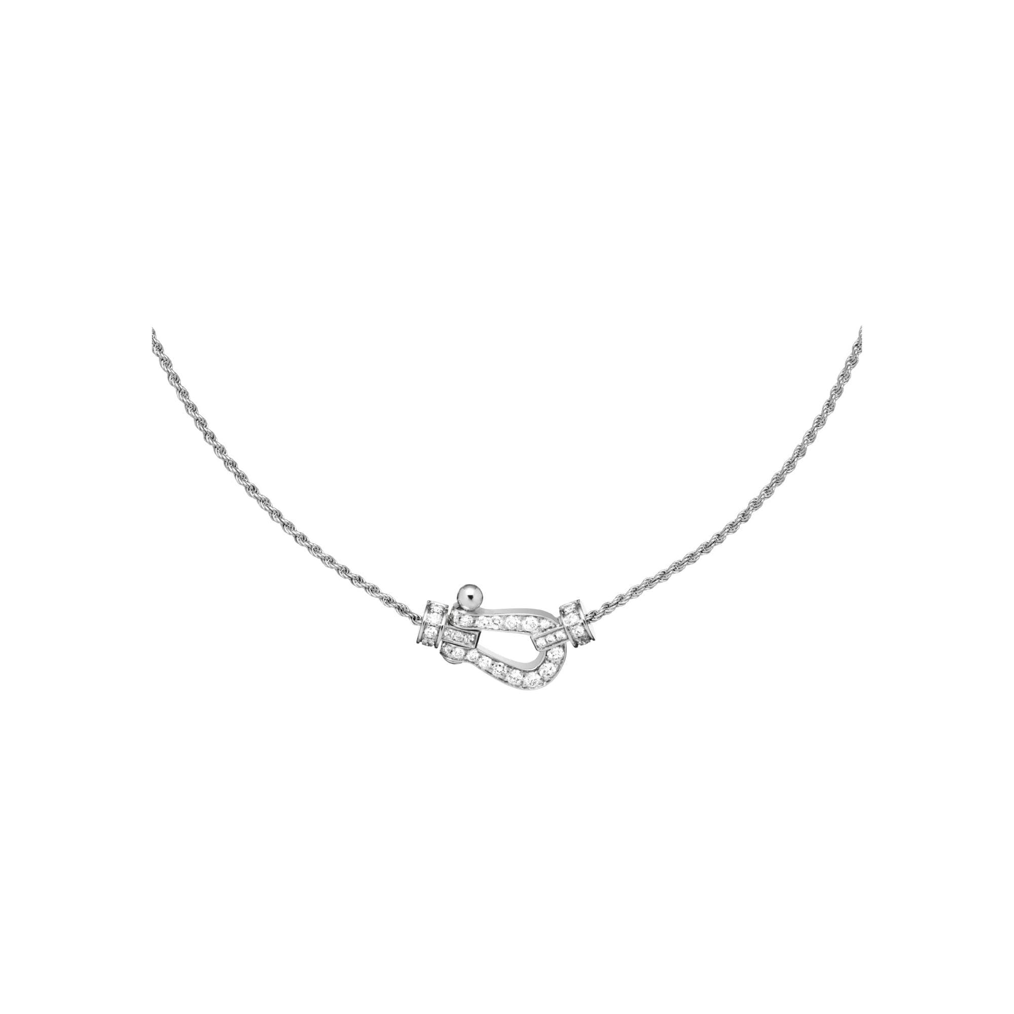Collier FRED Force 10 Moyen Modèle En Or Blanc Et Diamants - Or Blanc 750/1000ème - Diamant - Blanc