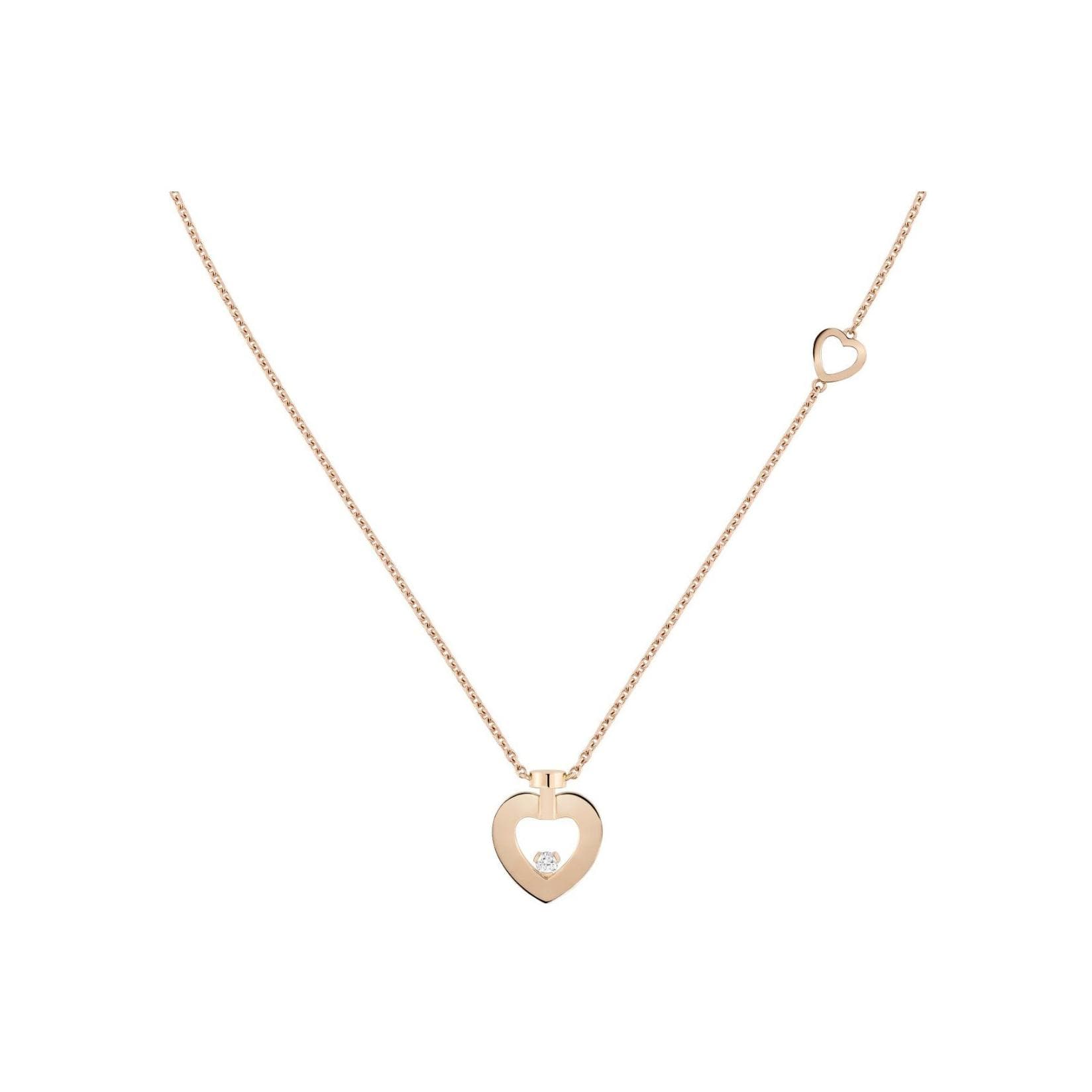 Collier Fred Pretty Woman Modèle XS En Or Rose Serti D'un Diamant - Or Rose 750/1000ème - Diamant