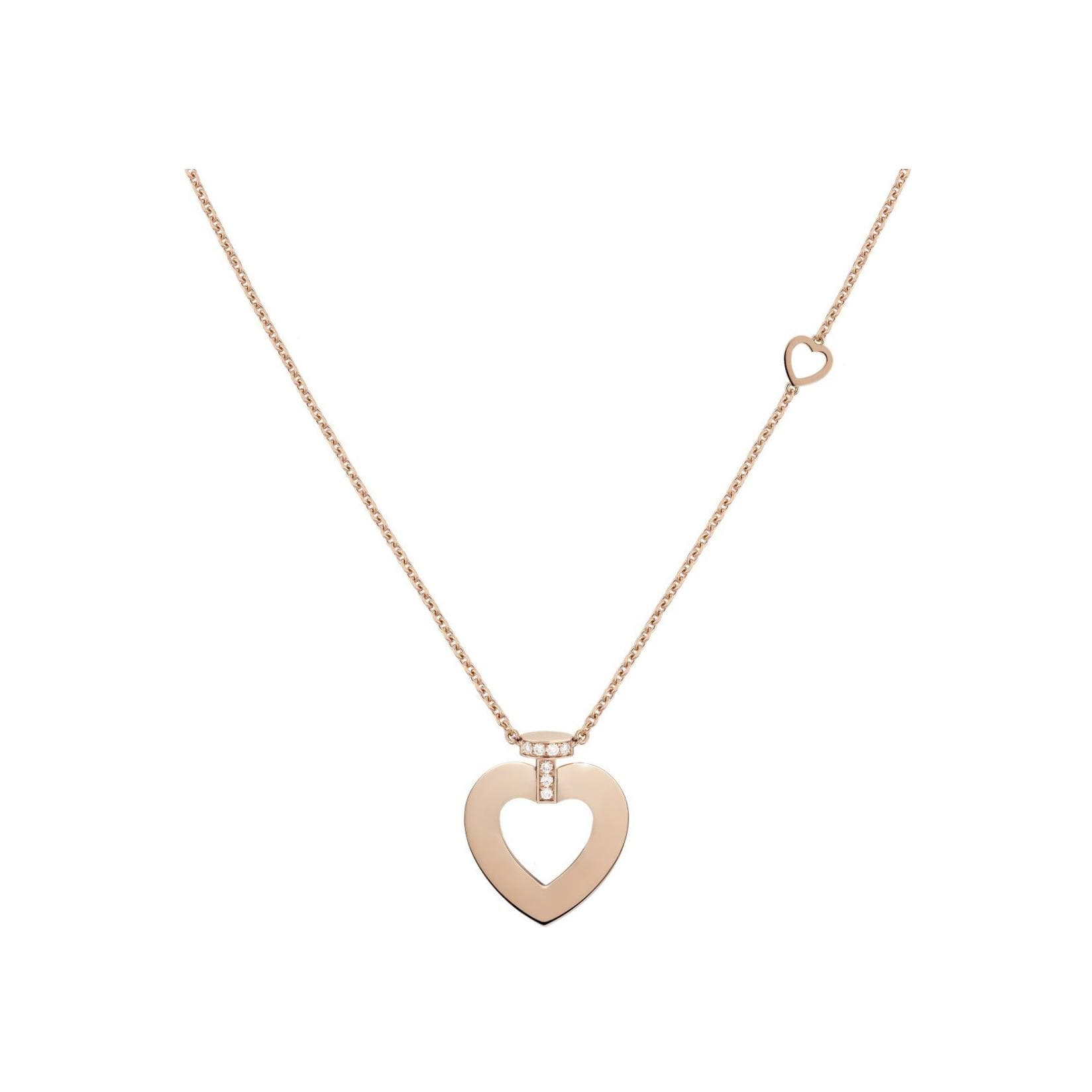 Collier FRED Pretty Woman Moyen Modèle En Or Rose Et Pavé De Diamants - Or Rose 750/1000ème - Diamant