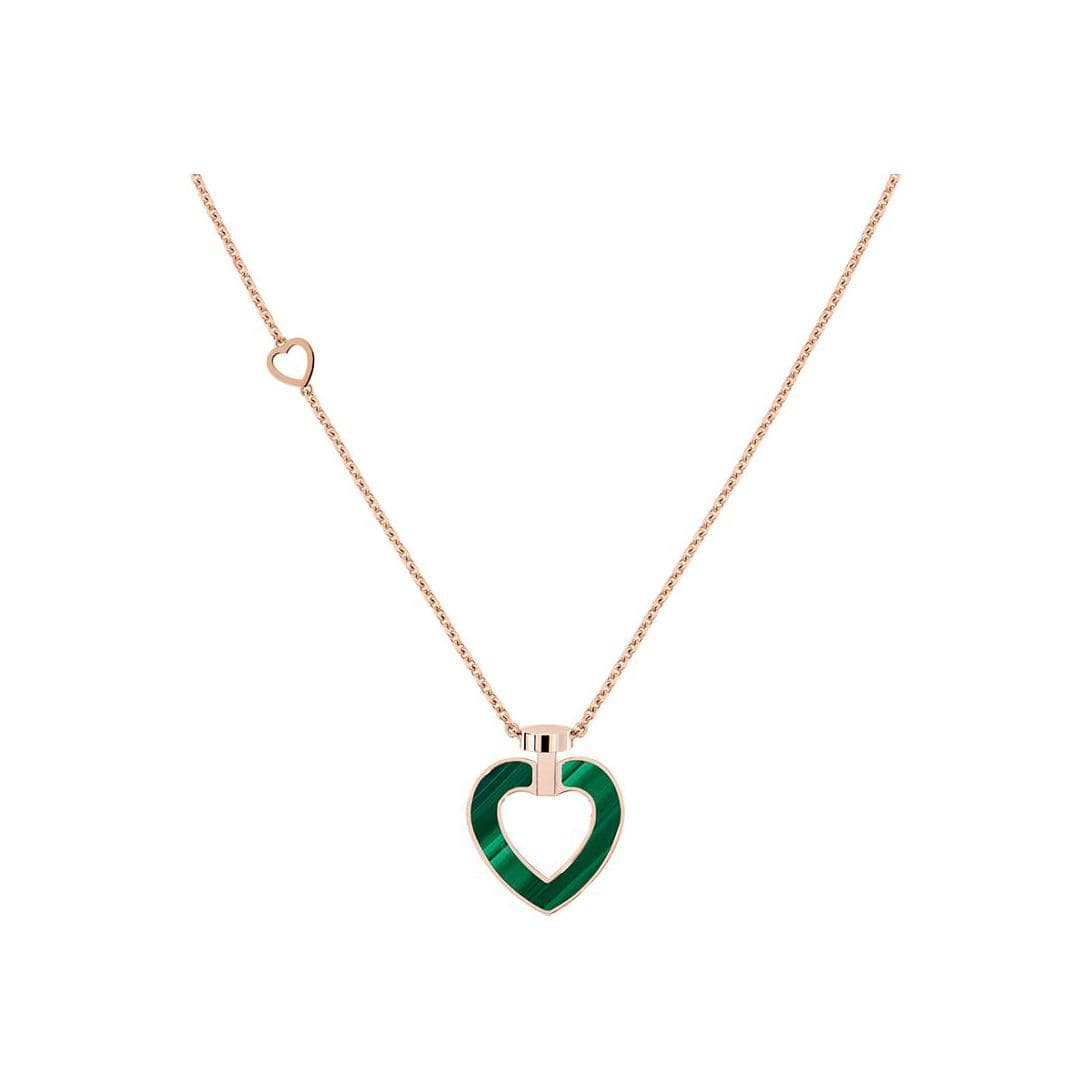 Collier FRED Pretty Woman Moyen Modèle En Or Rose, Diamants, Nacre Et Malachite - Or Rose 750/1000ème - Diamant/Malachite/Nacre - Vert