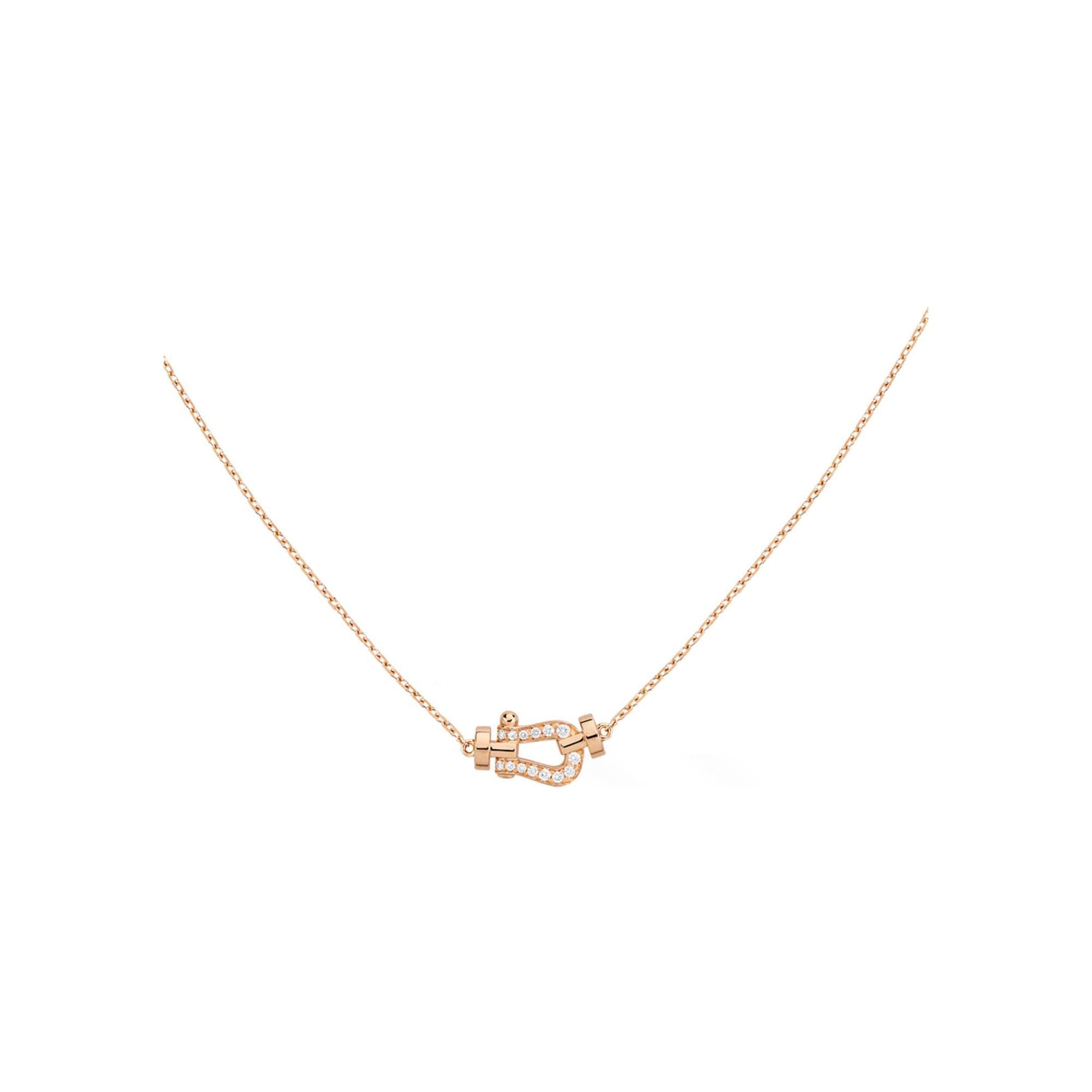 Collier FRED Force 10 Petit Modèle En Or Rose Et Diamants - Or Rose 750/1000ème - Diamant - Rose