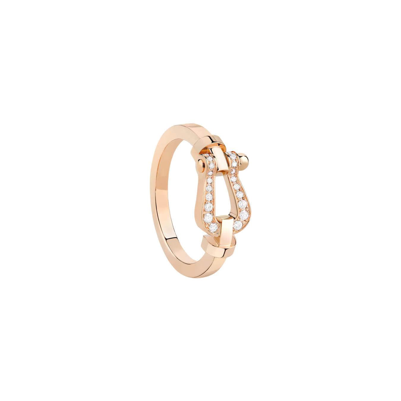 Bague FRED Force 10 En Or Rose Et Diamants - Or Rose 750/1000ème - Diamant - Rose