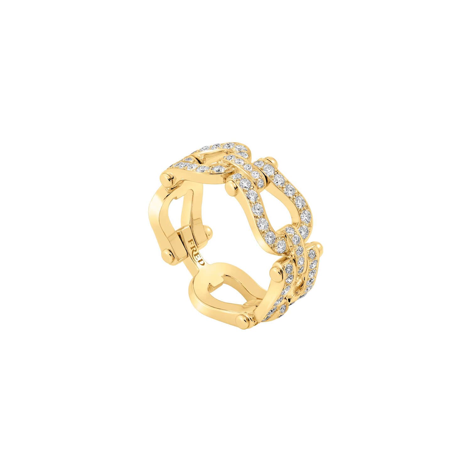 Bague FRED Force 10 Moyen Modèle En Or Jaune Et Diamants - Or Jaune 750/1000ème - Diamant - Jaune