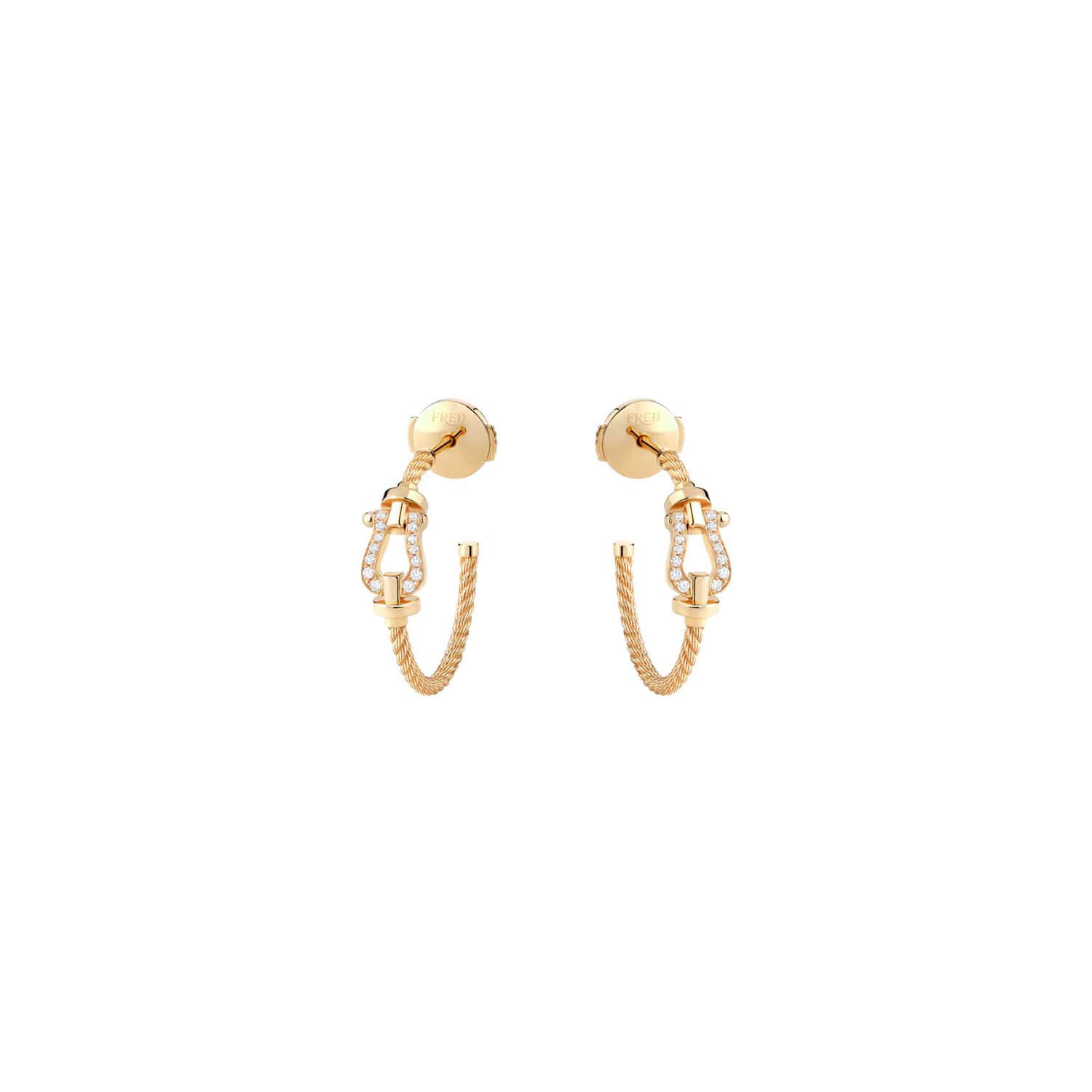 Boucles D'oreilles FRED Force 10 En Or Jaune Et Diamants - Or Jaune 750/1000ème - Diamant - Jaune