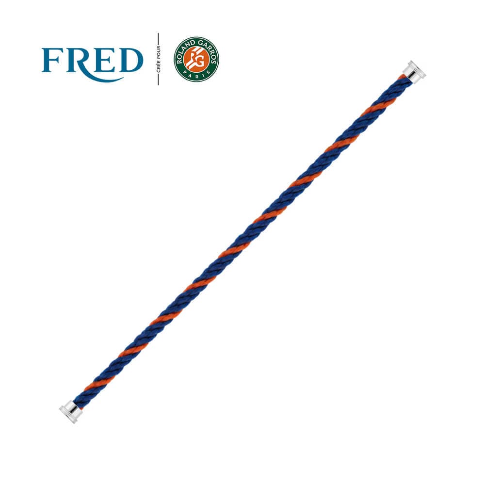 Câble FRED Interchangeable Grand Modèle En Corderie Terracotta Et Bleu, Embouts Acier #FREDxRolandGarros - Acier/Textile - Bleu