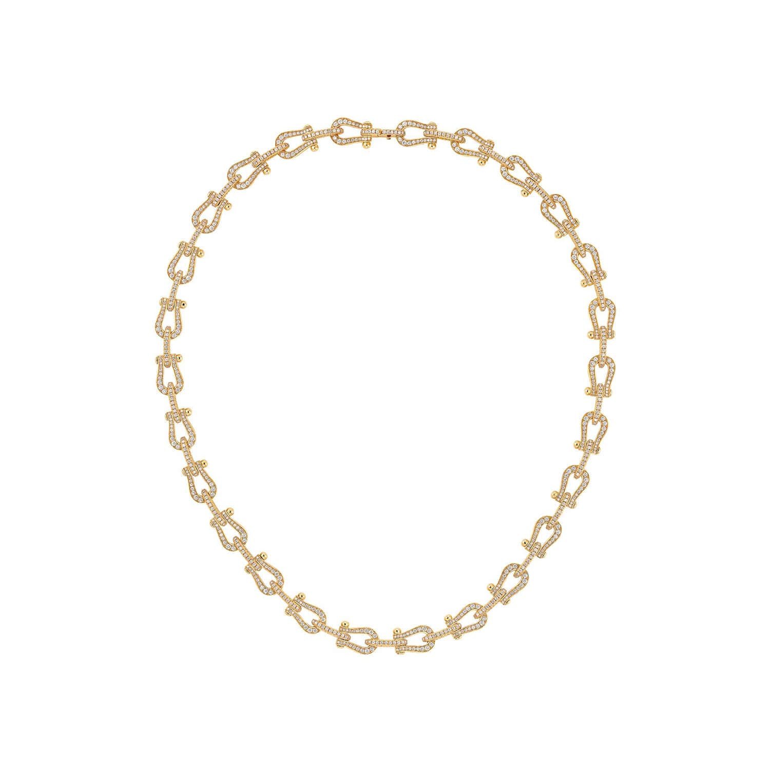 Collier FRED Force 10 Moyen Modèle En Or Jaune Et Diamants - Or Jaune 750/1000ème - Diamant - Jaune