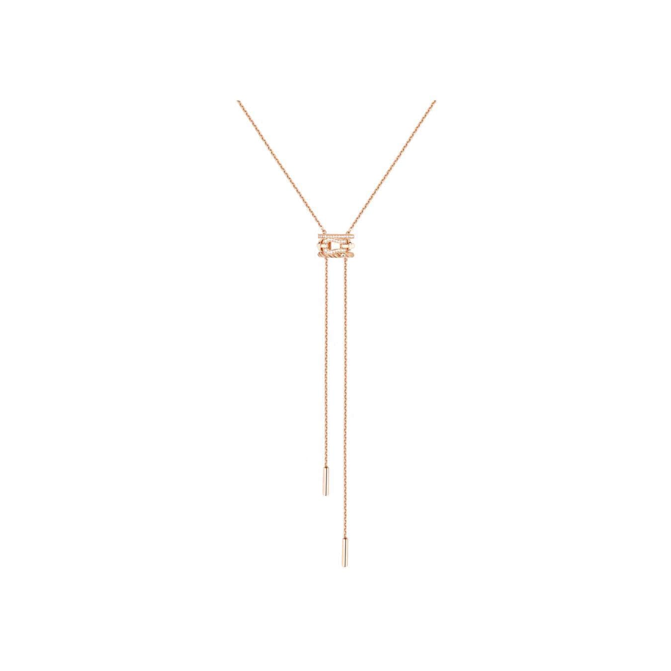 Collier FRED Force 10 Rise En Or Rose Et Diamants - Or Rose 750/1000ème - Diamant - Rose