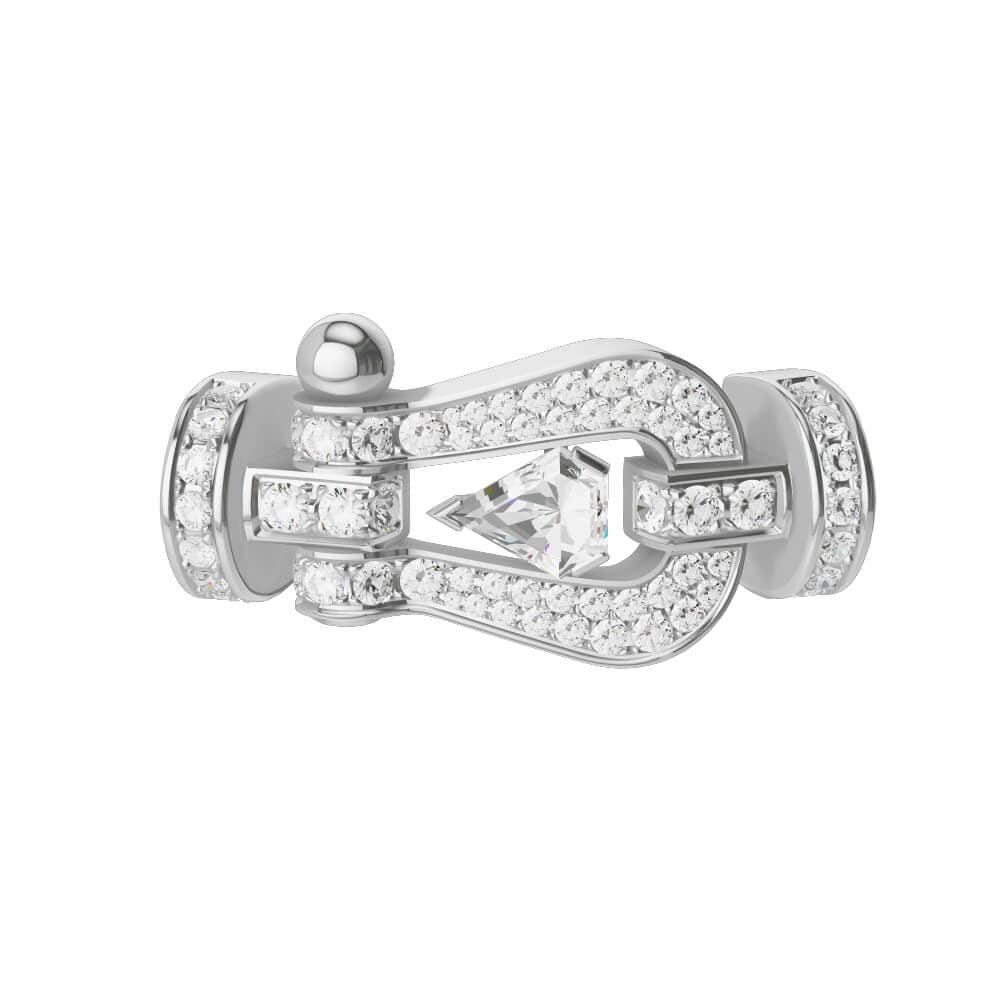 Manille FRED Force 10 Grand Modèle En Or Blanc, Diamant "Hero Cut" Et Diamants - Or Blanc 750/1000ème - Diamant - Blanc