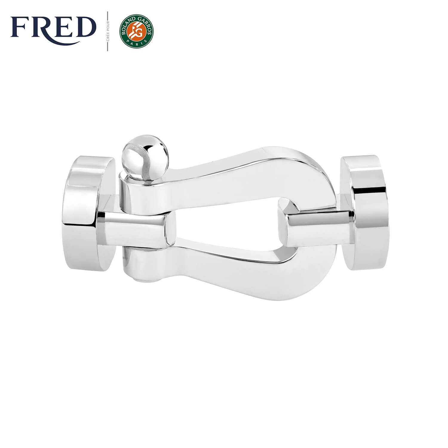 Manille FRED Force 10 Grand Modèle En Or Blanc Et Grenat Mandarin #FREDxRolandGarros - Or Blanc 750/1000ème - Grenat - Blanc