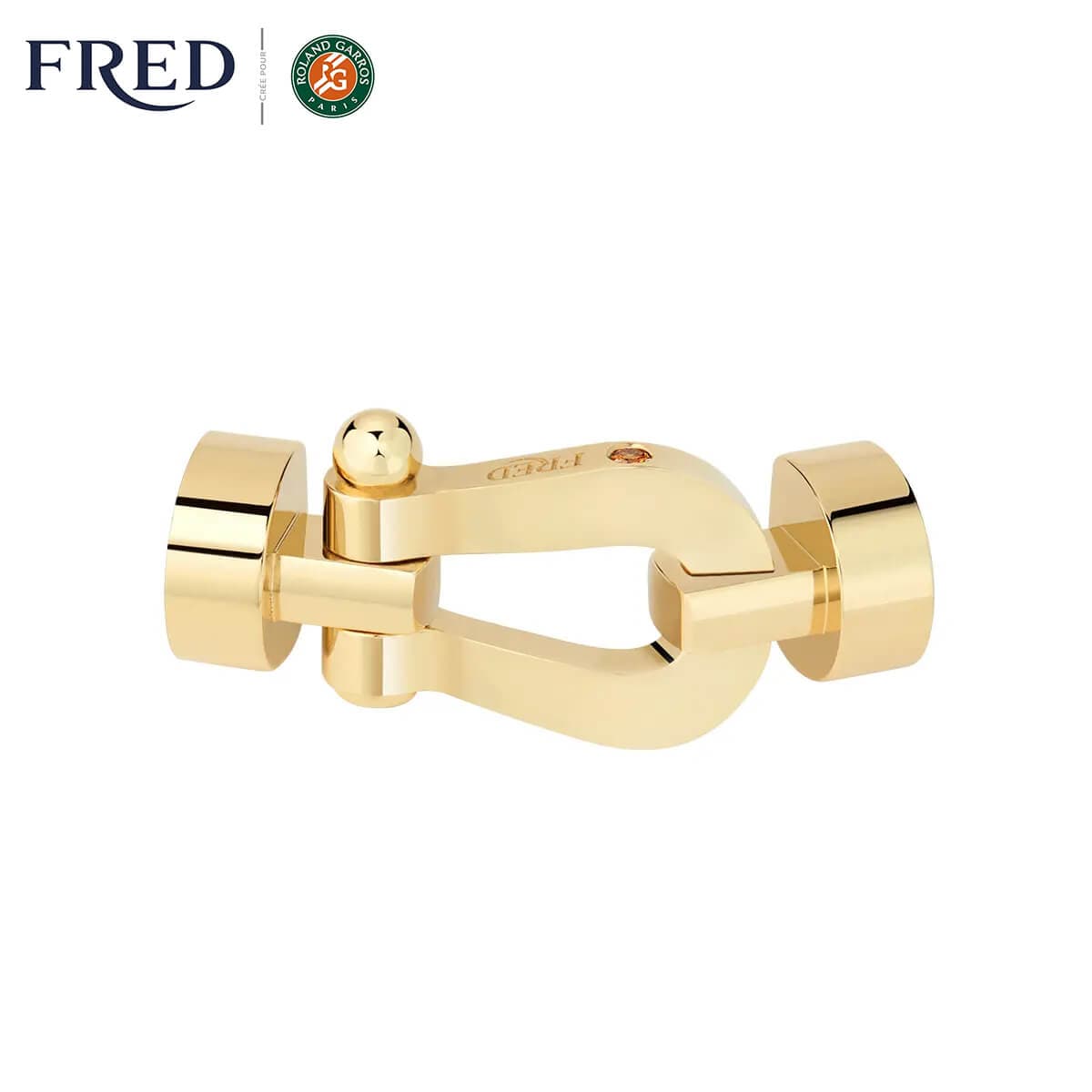 Manille FRED Force 10 Moyen Modèle En Or Jaune Et Grenat Mandarin #FREDxRolandGarros - Or Jaune 750/1000ème - Grenat - Jaune